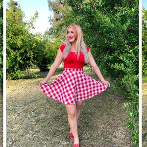 Retrolicious Gingham Skirt GUC small